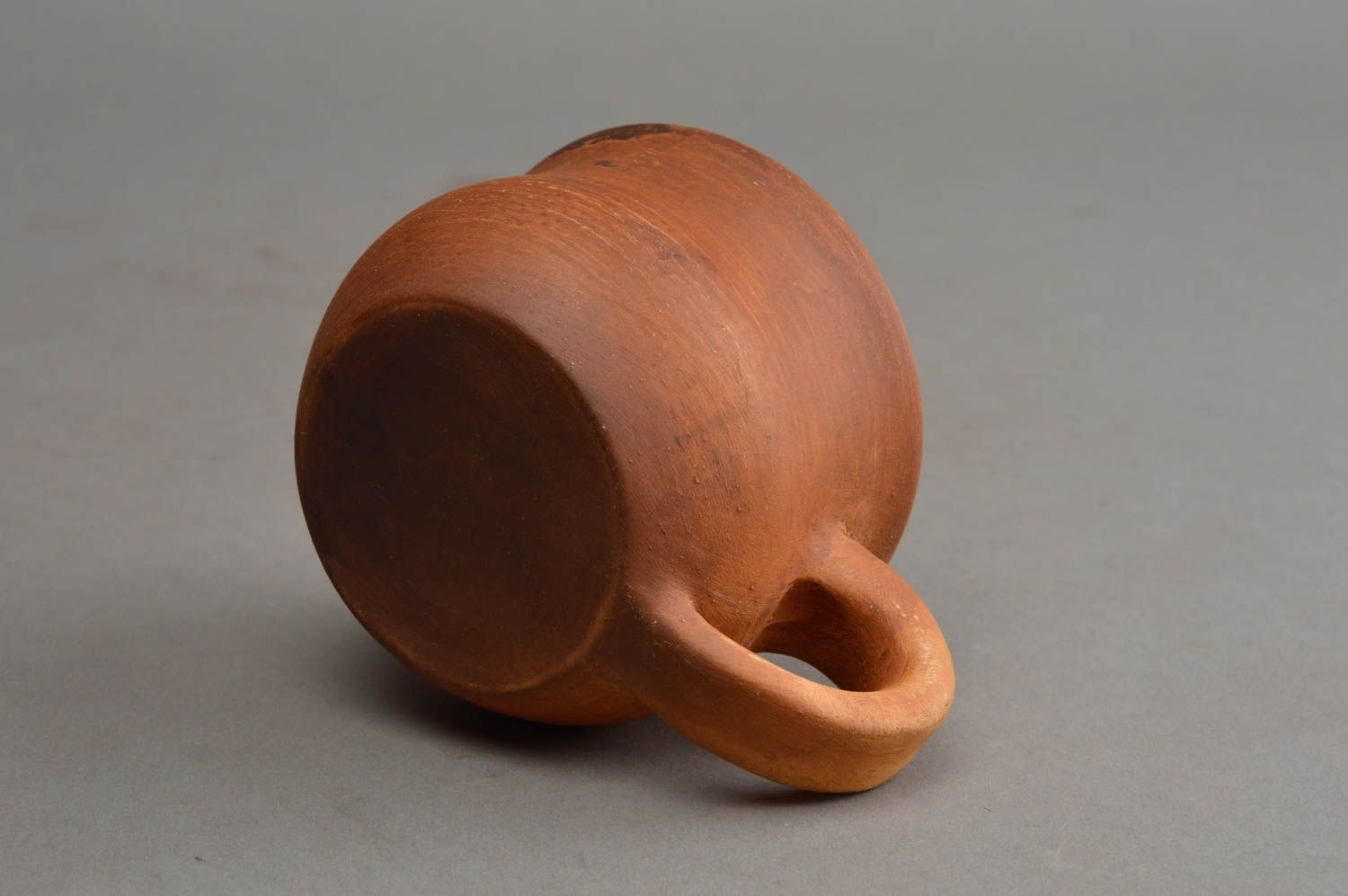 Taza cerámica hecha a mano bonita marrón modelada original 100 ml foto 4