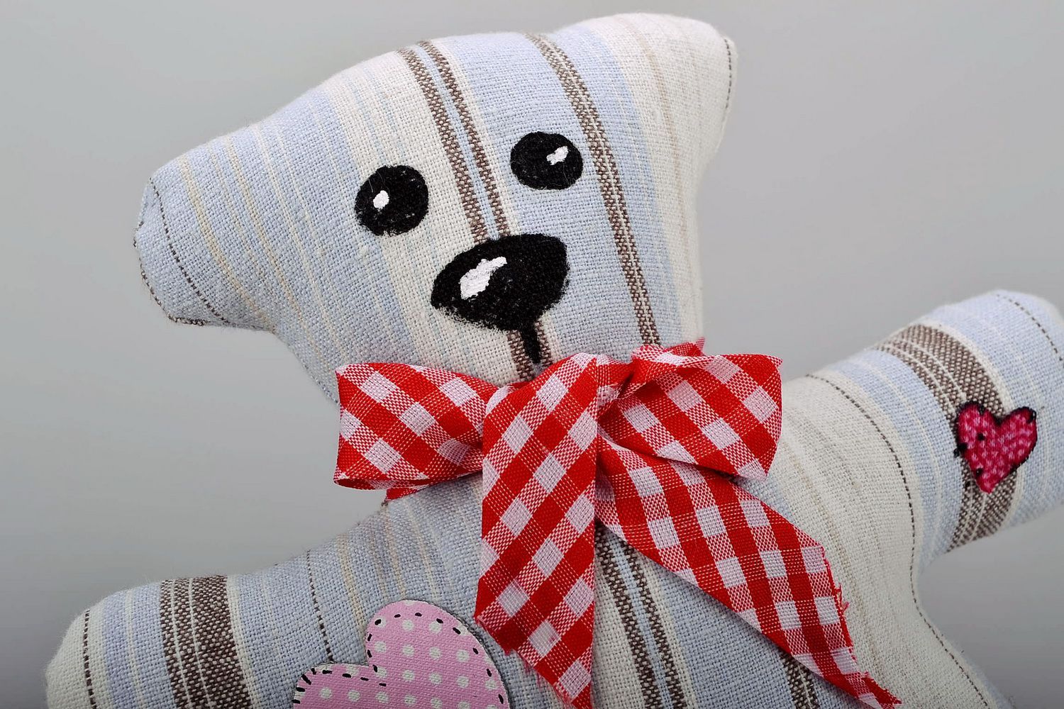 Fabric toy Bear with a bow photo 3
