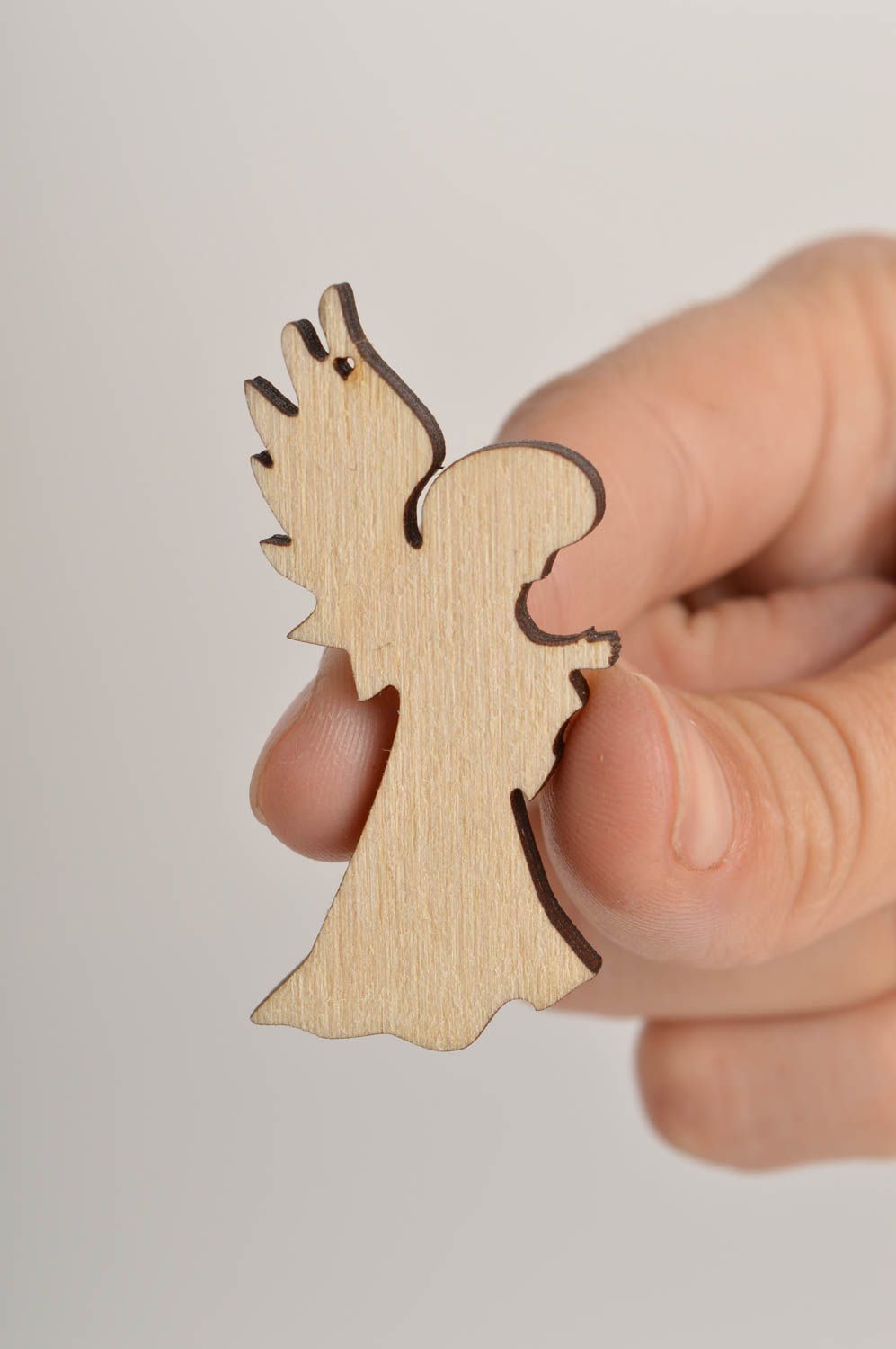 Handmade Holz Rohling Holzartikel zum Gestalten Scrapbooking Material Engel foto 2