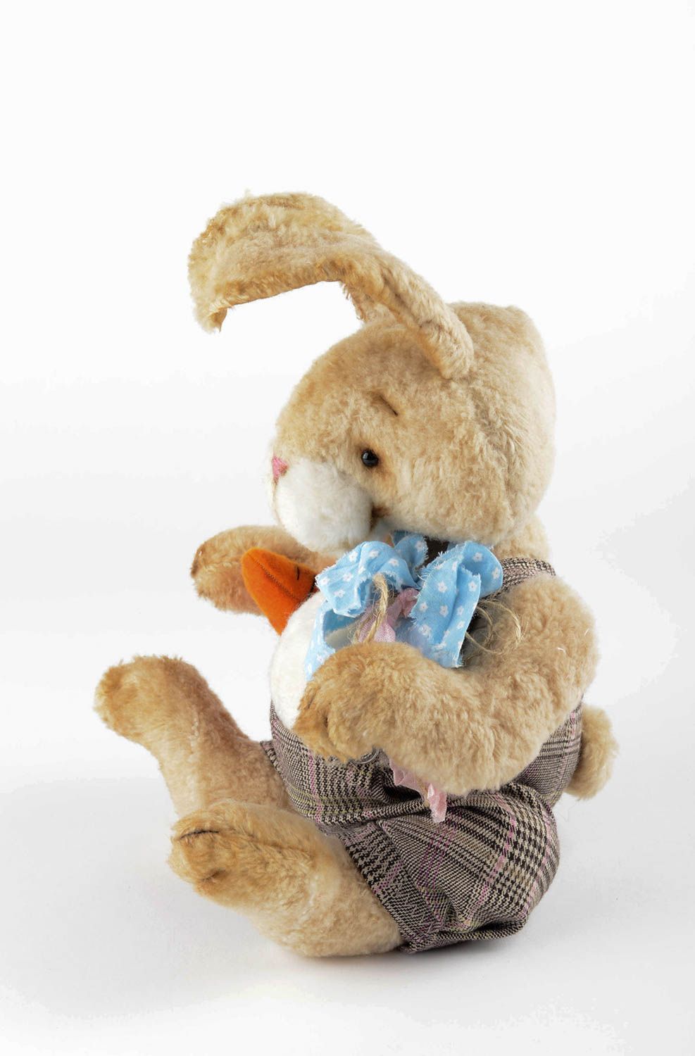 Stoff Kuscheltier handgefertigt Spielzeug Hase Kinder Spielsache stilvoll  foto 3