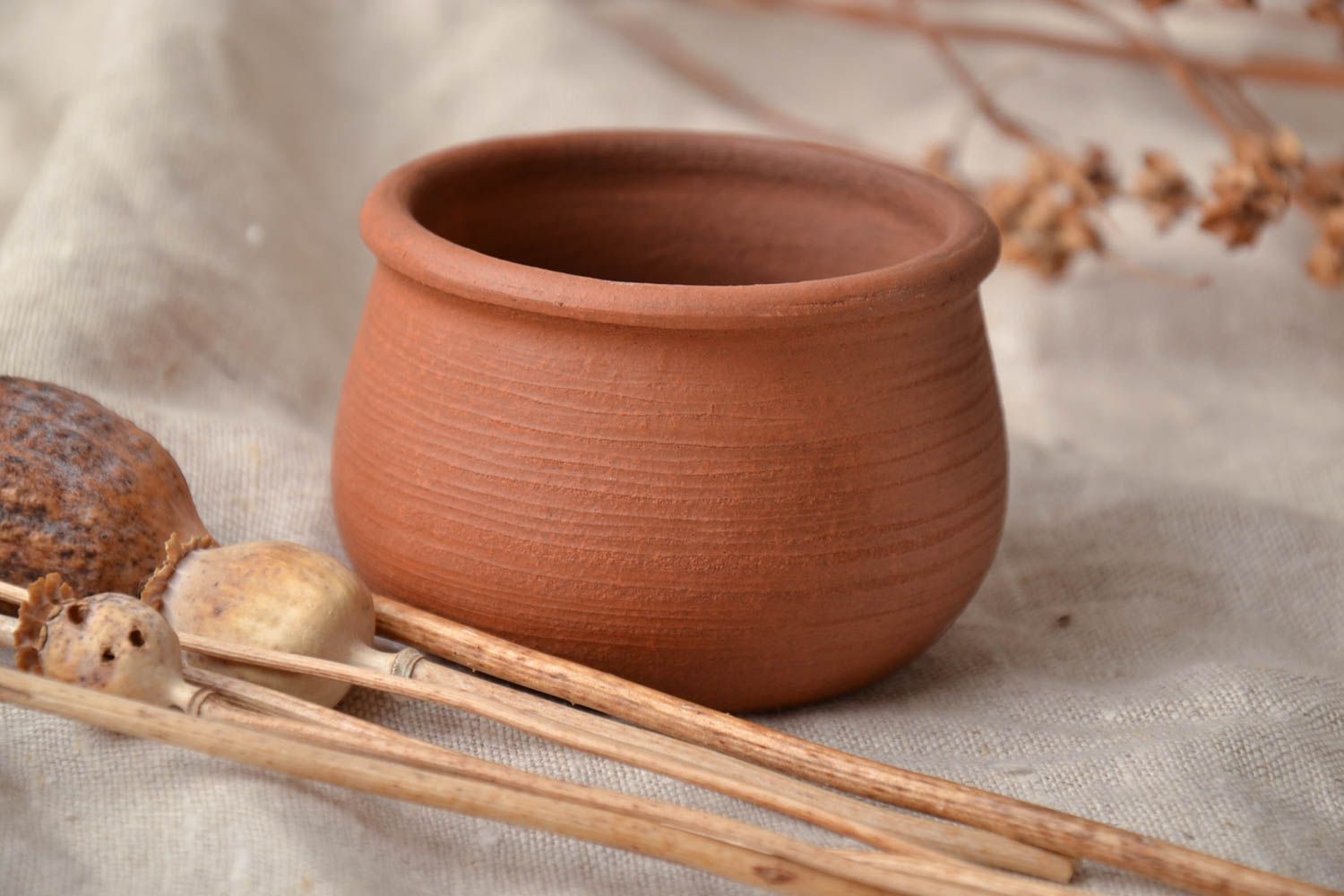 Handmade ceramic salt pot photo 1