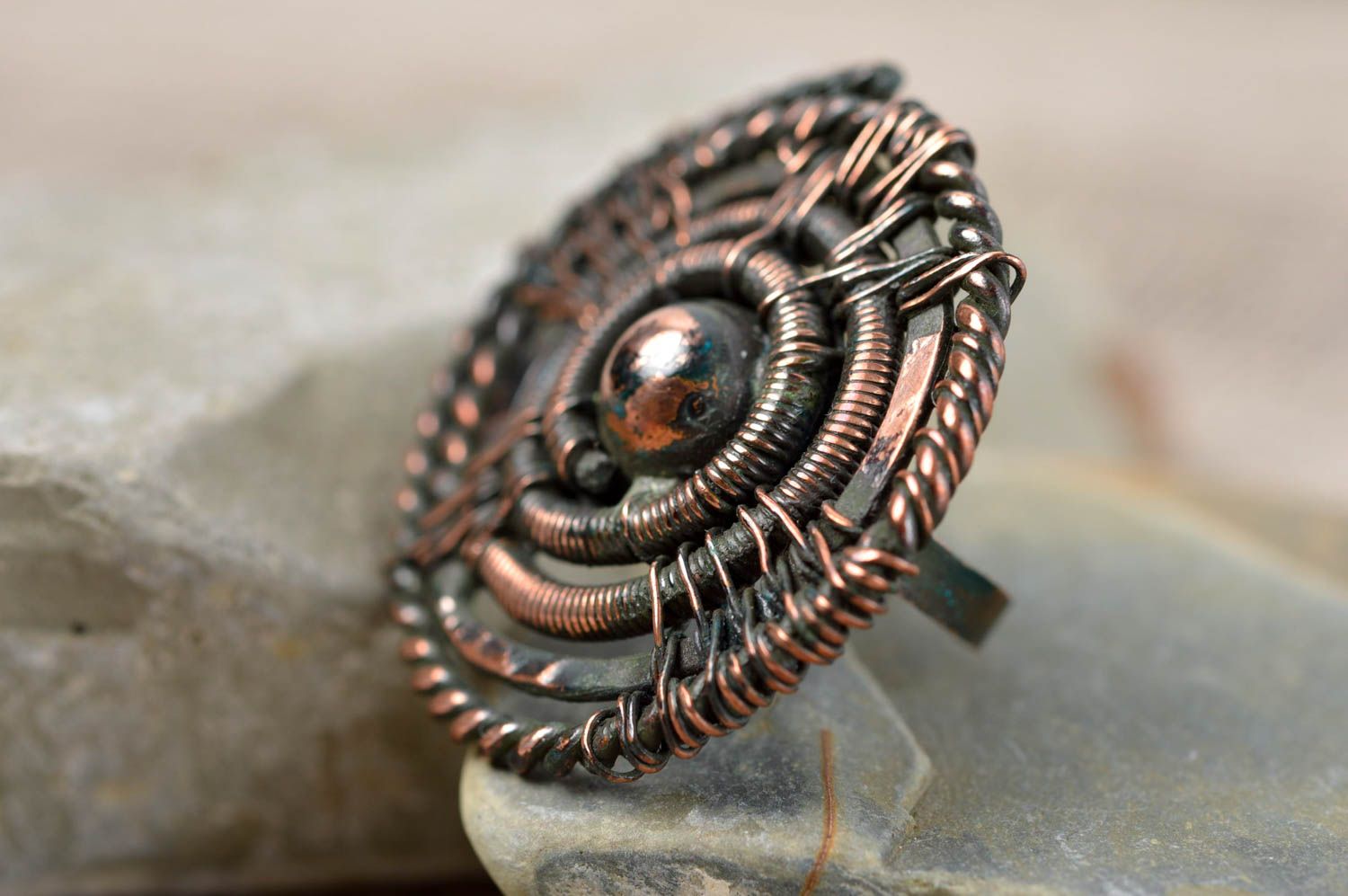 Metall Ring handgefertigt Damen Modeschmuck ungewöhnliches Geschenk für Frau foto 1