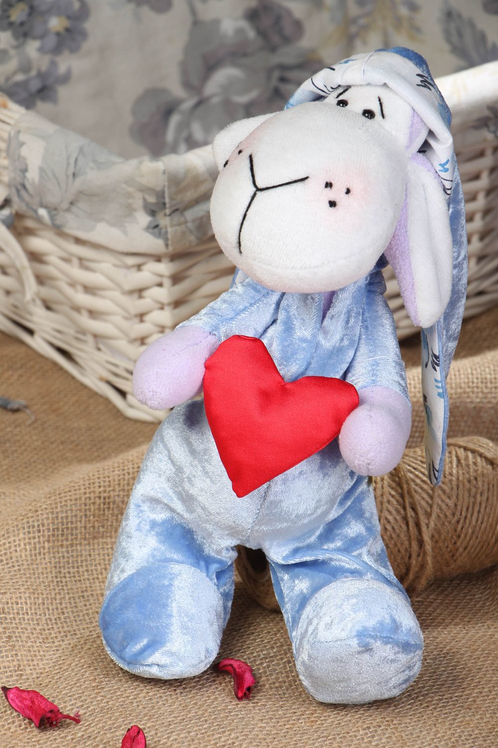 Handmade soft toy Sheep with Heart photo 5