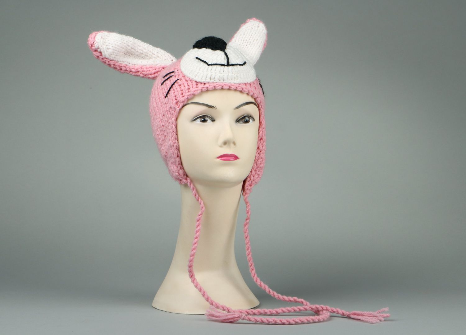 Knitted hat Hare photo 2