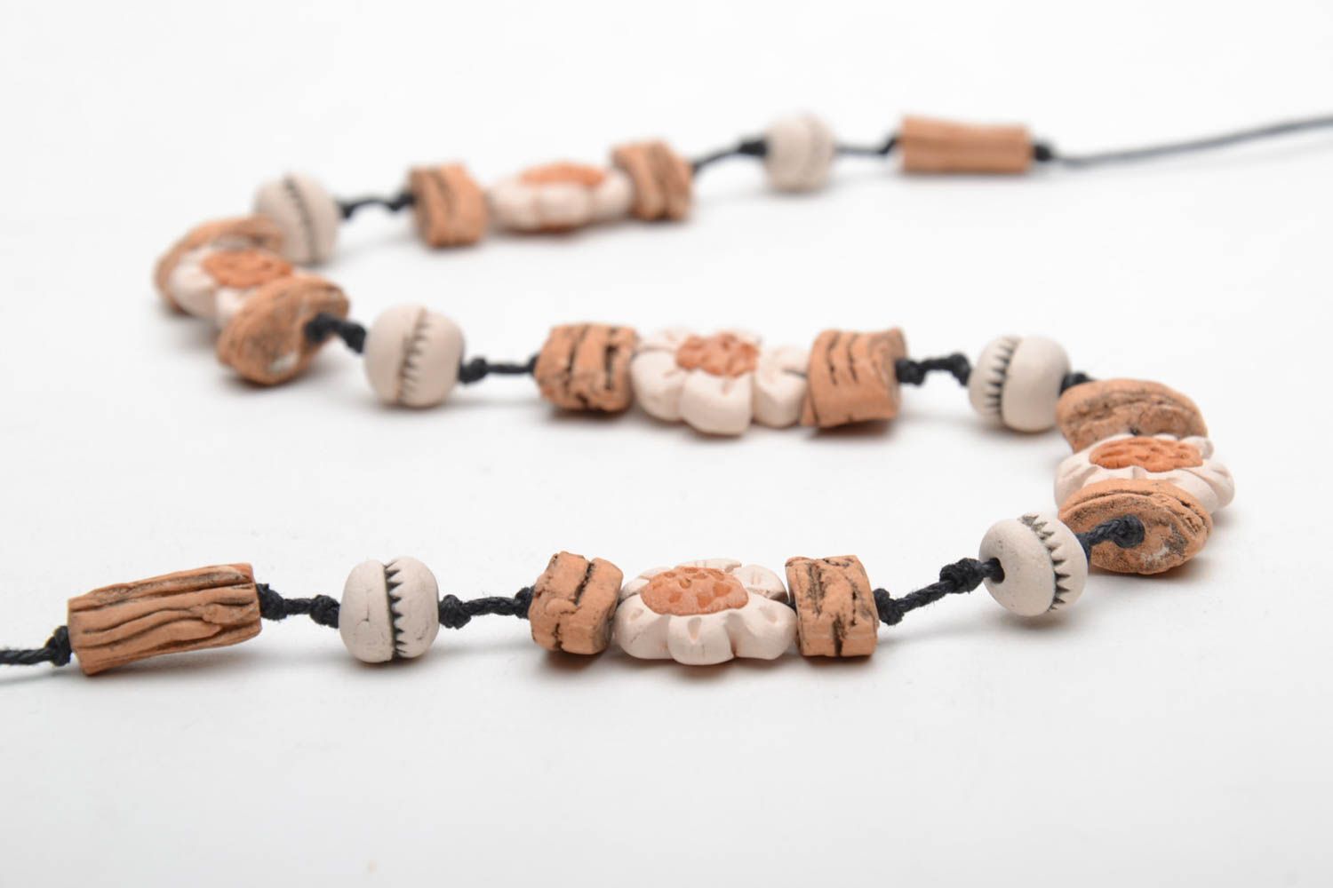Ethnic ceramic bead necklace photo 5