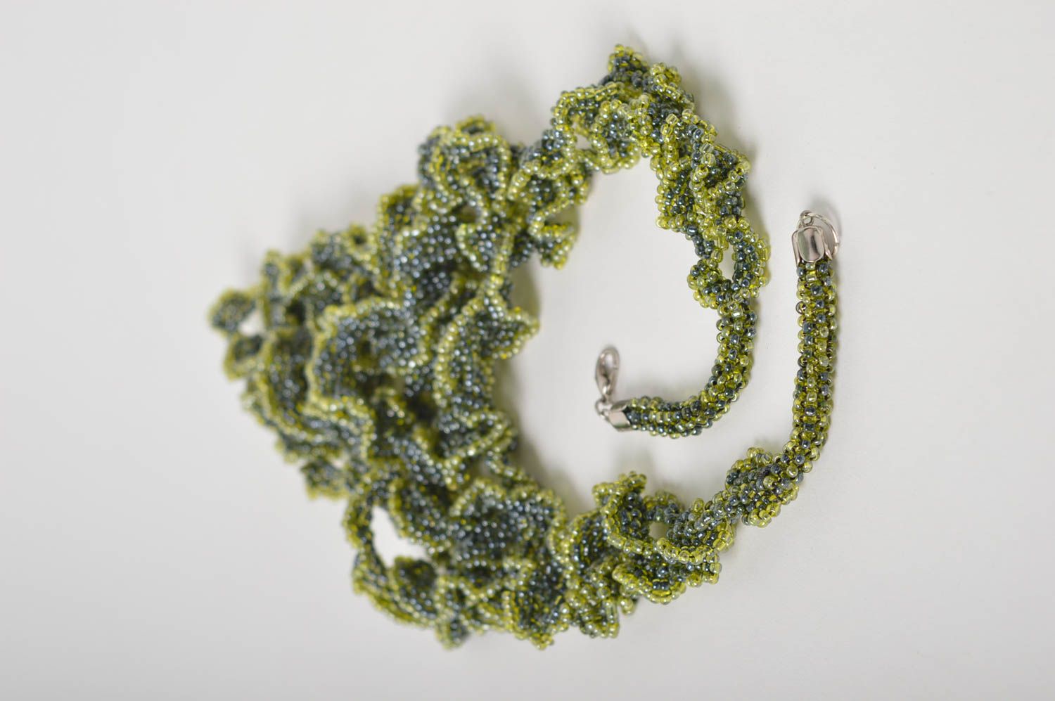 Massive Halskette für Frauen handmade Rocailles Kette schön Designer Schmuck foto 5