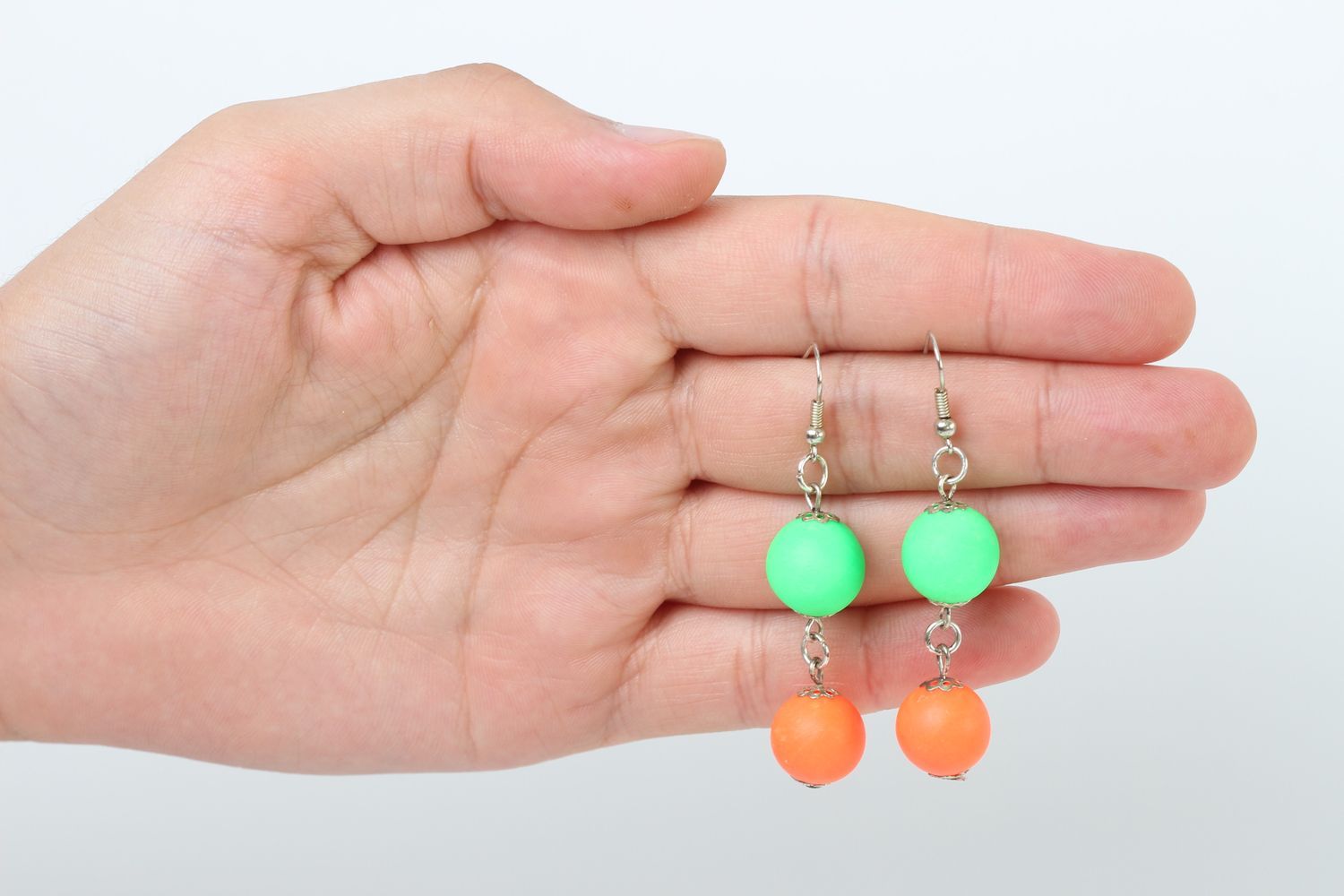 Handmade plastic earrings bright stylish earrings elegant party jewelry photo 5