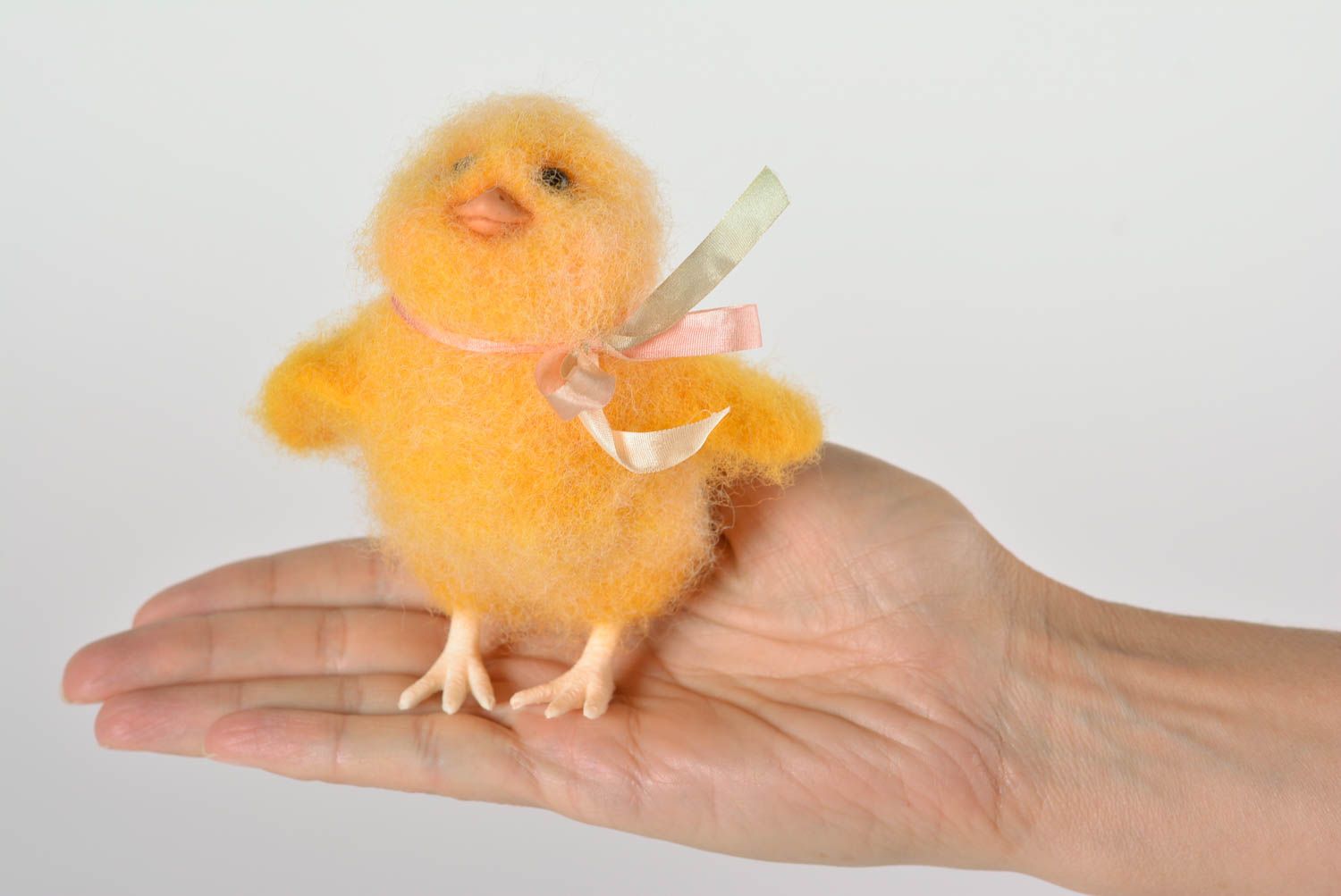 Игрушка ручной работы интерьерная игрушка мягкая игрушка из шерсти Цыпленок фото 3