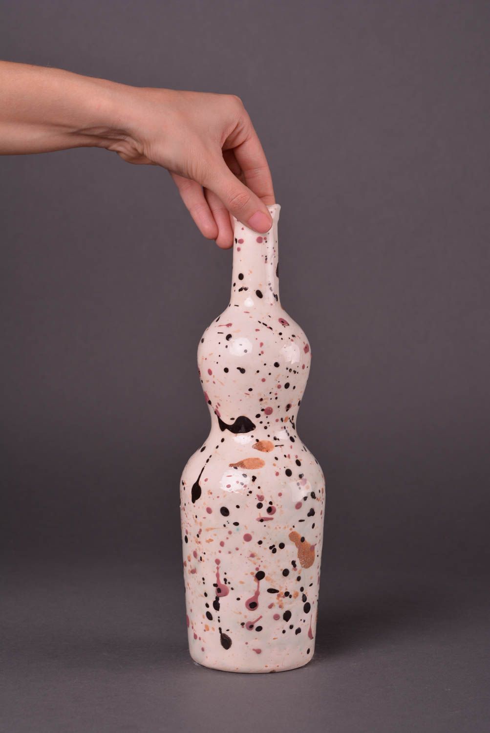 Подарок ручной работы глиняная бутылка красивая керамическая бутылка 700 мл фото 2