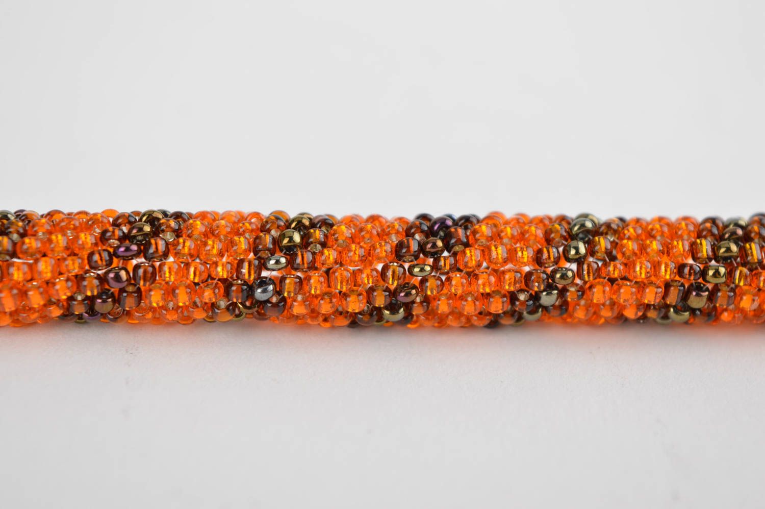 Handmade orange beads cord bracelet for women photo 3