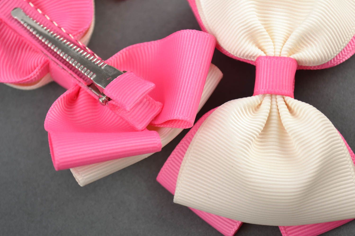 Handmade barrette ribbon hair clip stylish hair accessories present for girl photo 5