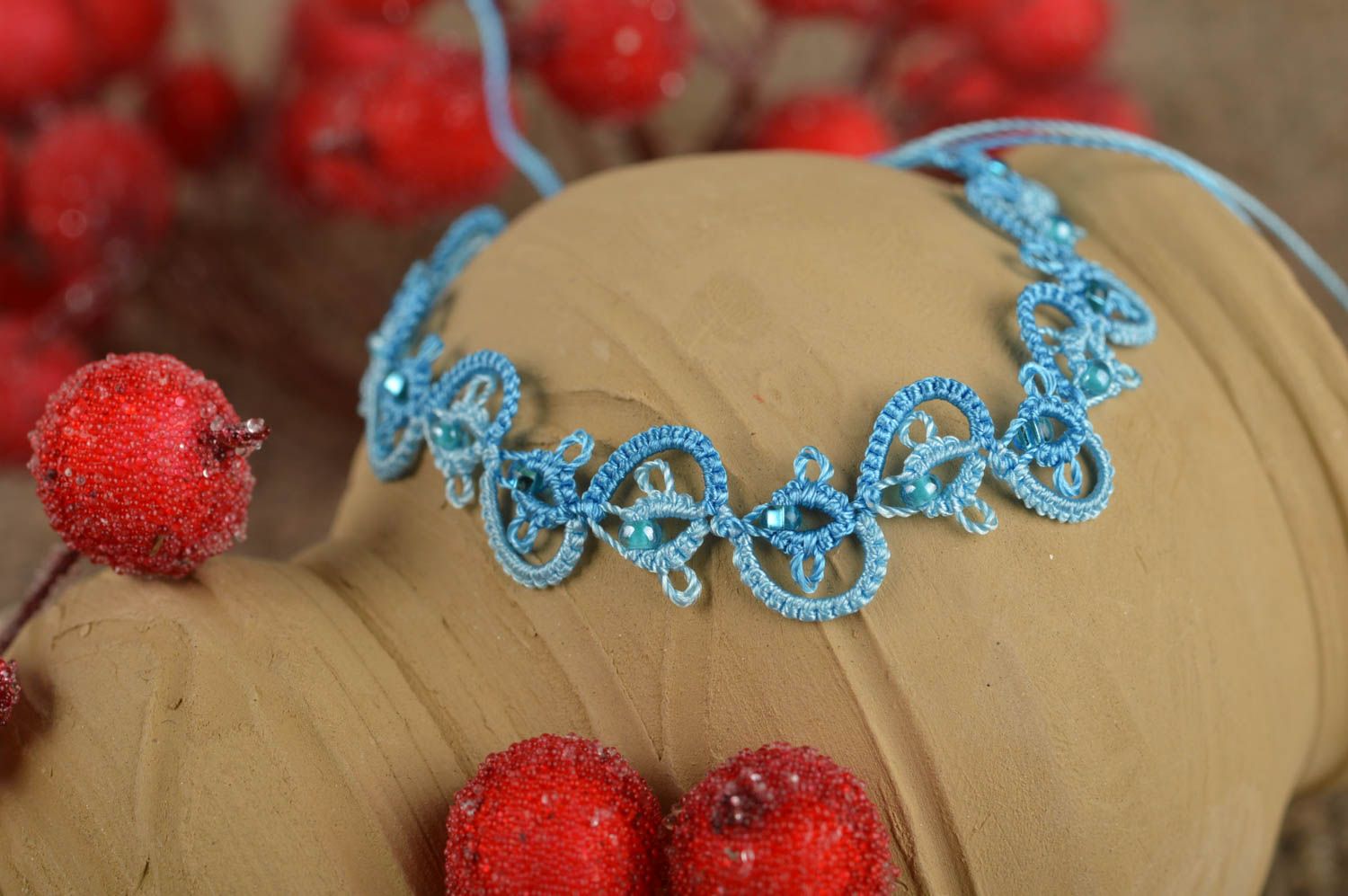 Beautiful handmade woven bracelet textile wrist bracelet designs gifts for her photo 1