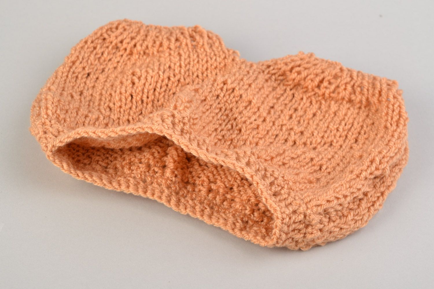Handmade baby shorts crocheted of light brown hypoallergenic acrylic threads photo 4