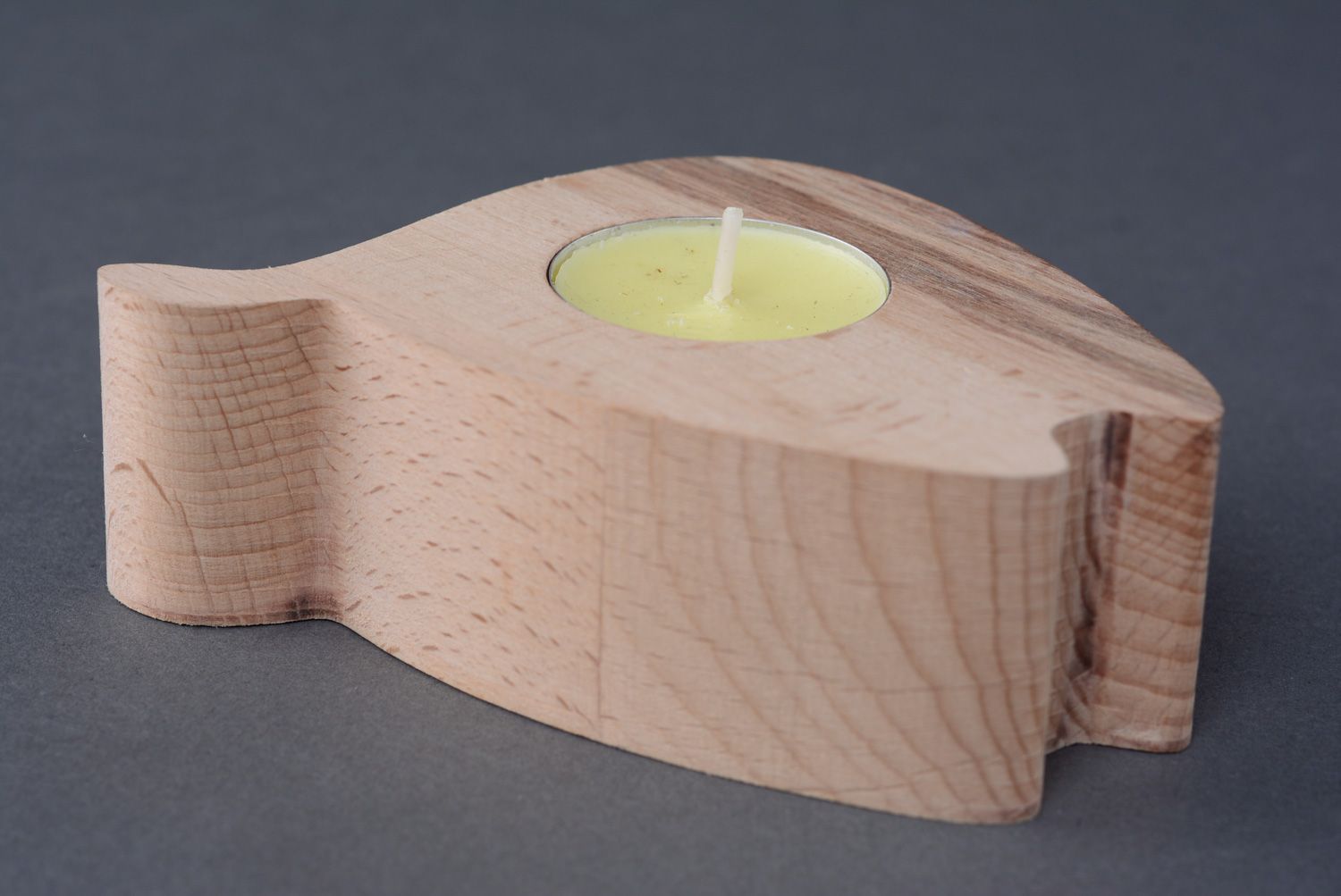 Handmade Kerzenhalter aus Holz Massivbuche   foto 2