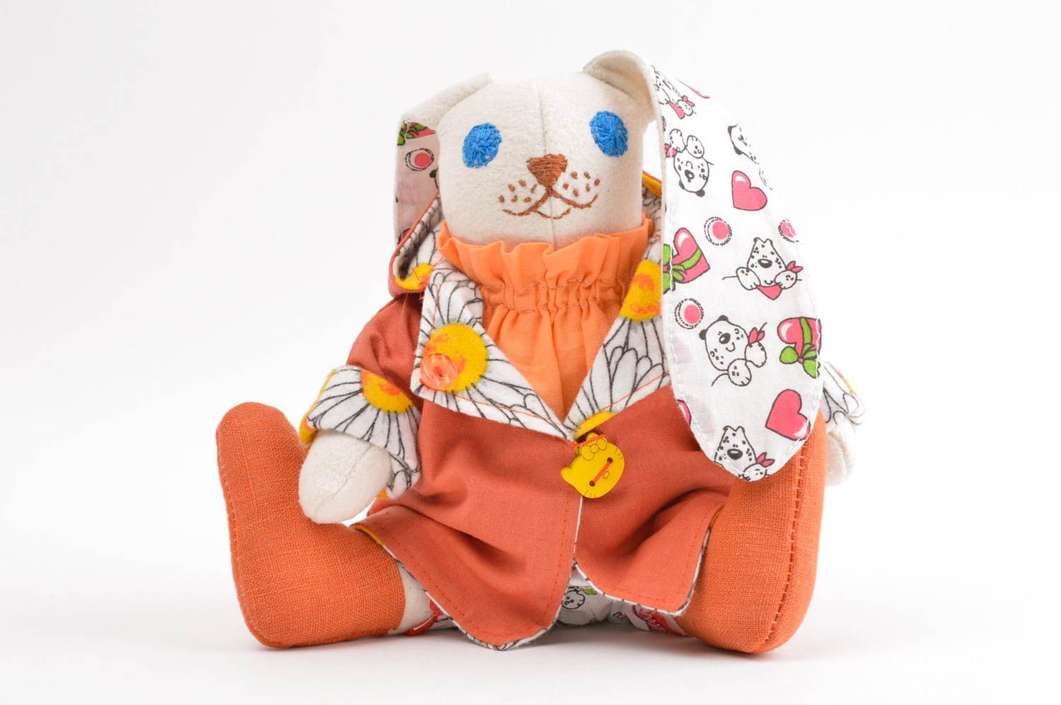 Unusual soft toy hare homemade lovely toy home decorative ideas toy for children photo 2