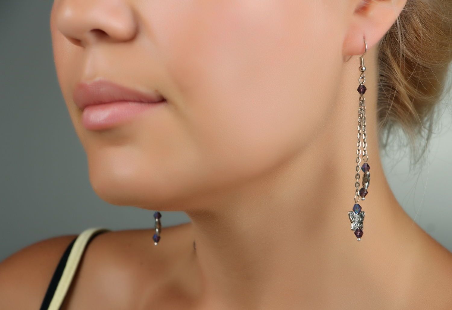 Earrings with crystal photo 4