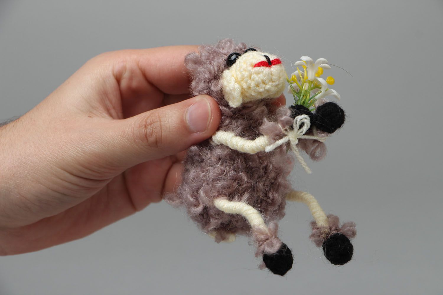 Soft toy Little Sheep with Flowers photo 4