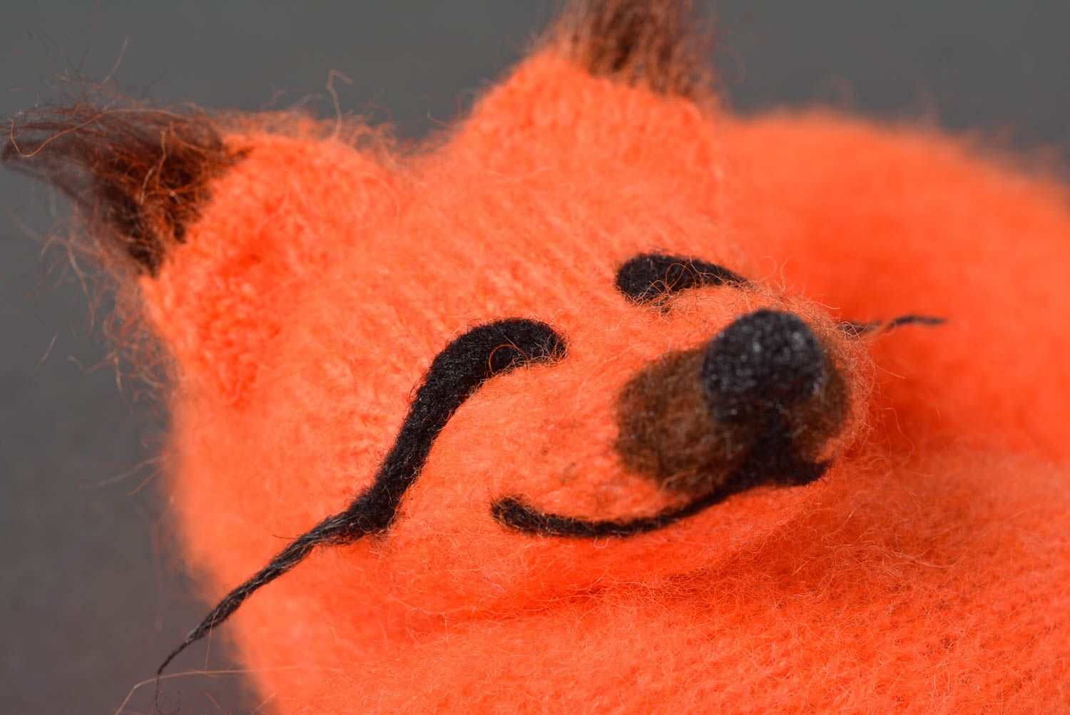 Peluche renard roux Jouet tricot fait main en laine Cadeau pour enfant photo 2