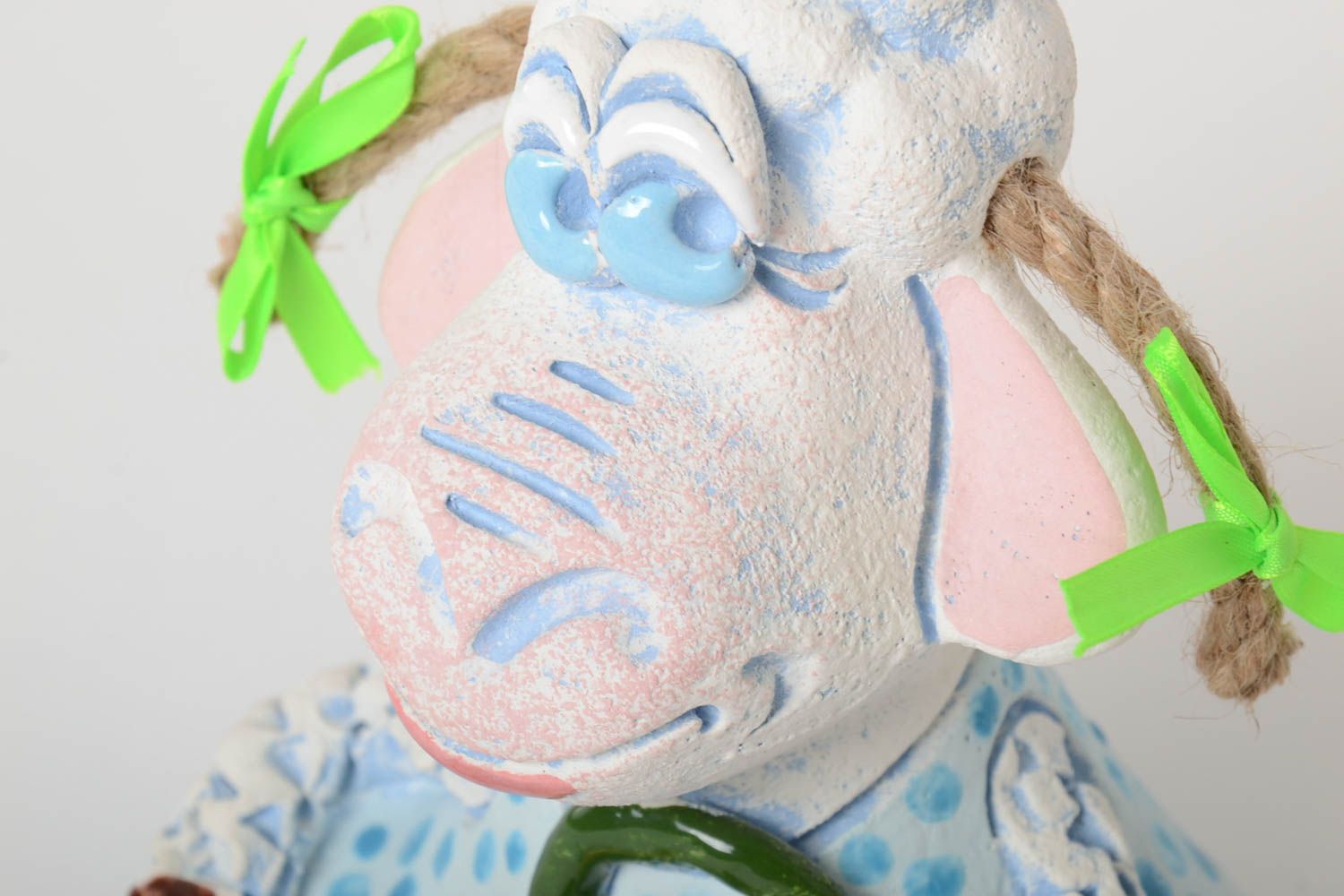 Handgemachte Keramik lustige Sparbüchse Spardose Schaf Geschenkidee für Kinder foto 3