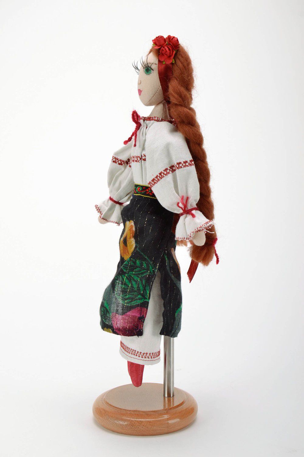 Кукла мягкая на подставке Рыжая украиночка фото 3