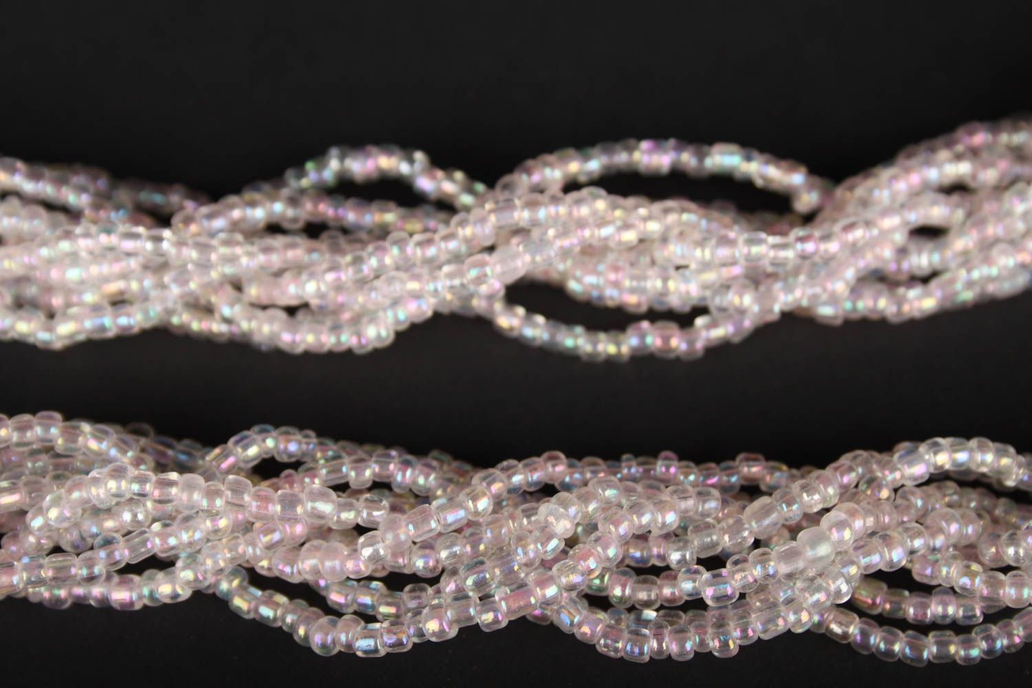 Колье из бисера украшение ручной работы ожерелье из бисера белое плетеное фото 4