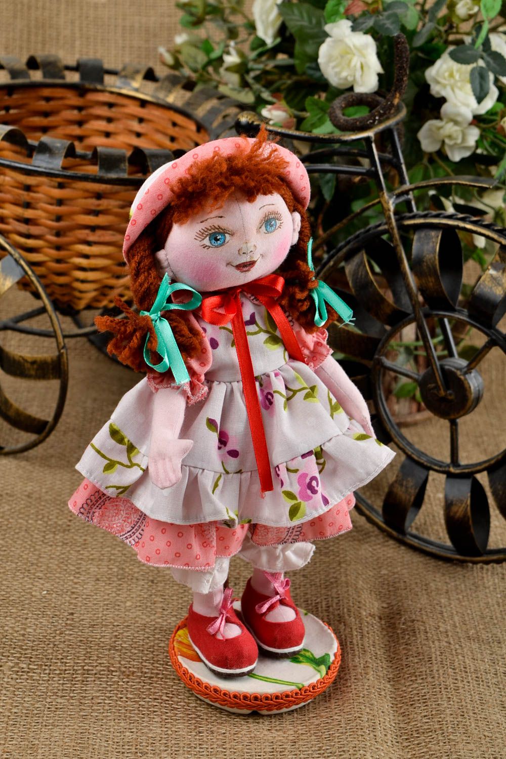 Puppe handgemacht Kinder Puppe Designer Geschenk schönes Spielzeug aus Stoff foto 1