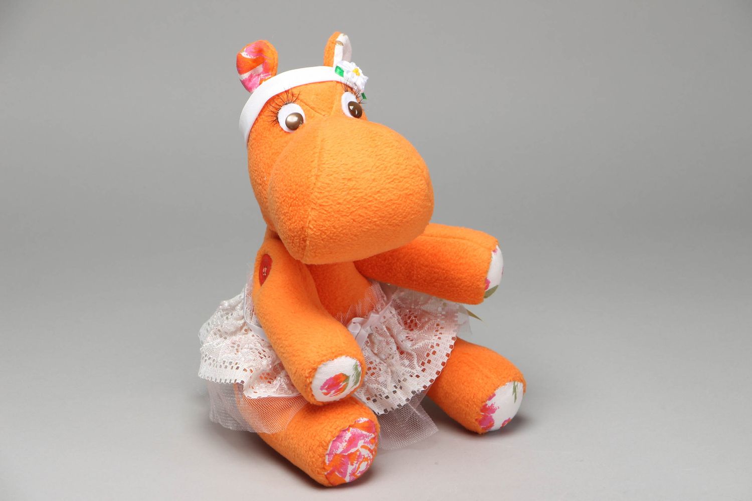 Handmade soft toy Hippo Ballerina photo 1