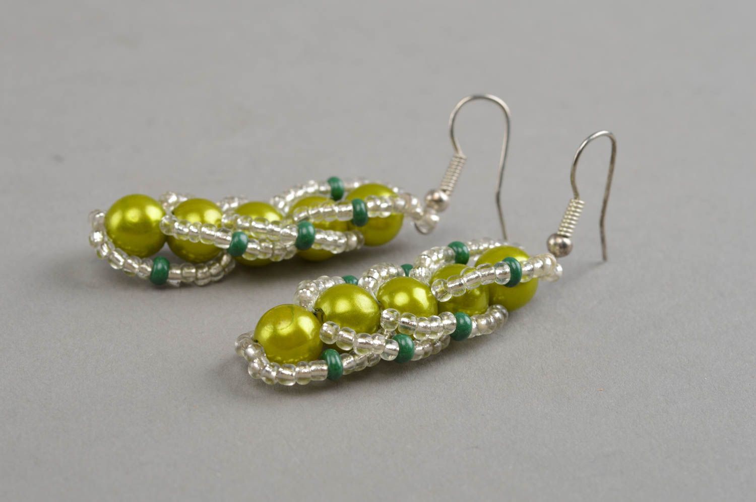 Stylish handmade beaded earrings designer earrings woven of beads gift ideas photo 3