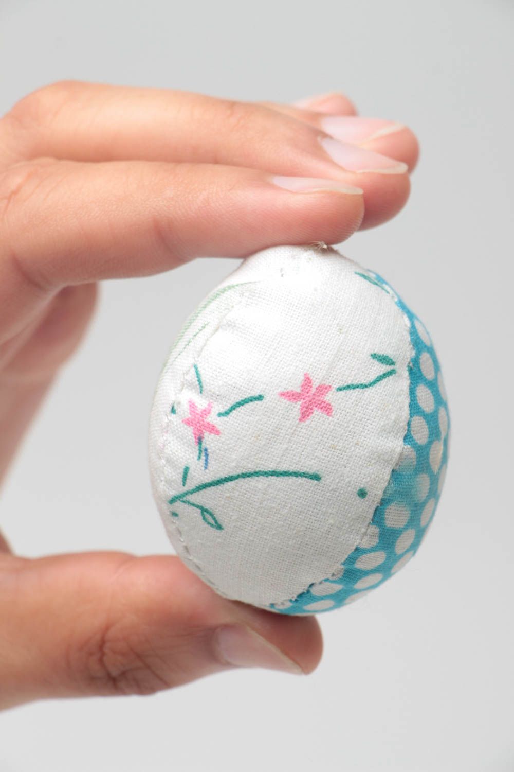 Handmade interior soft toy small decorative fabric Easter egg colorful  photo 5