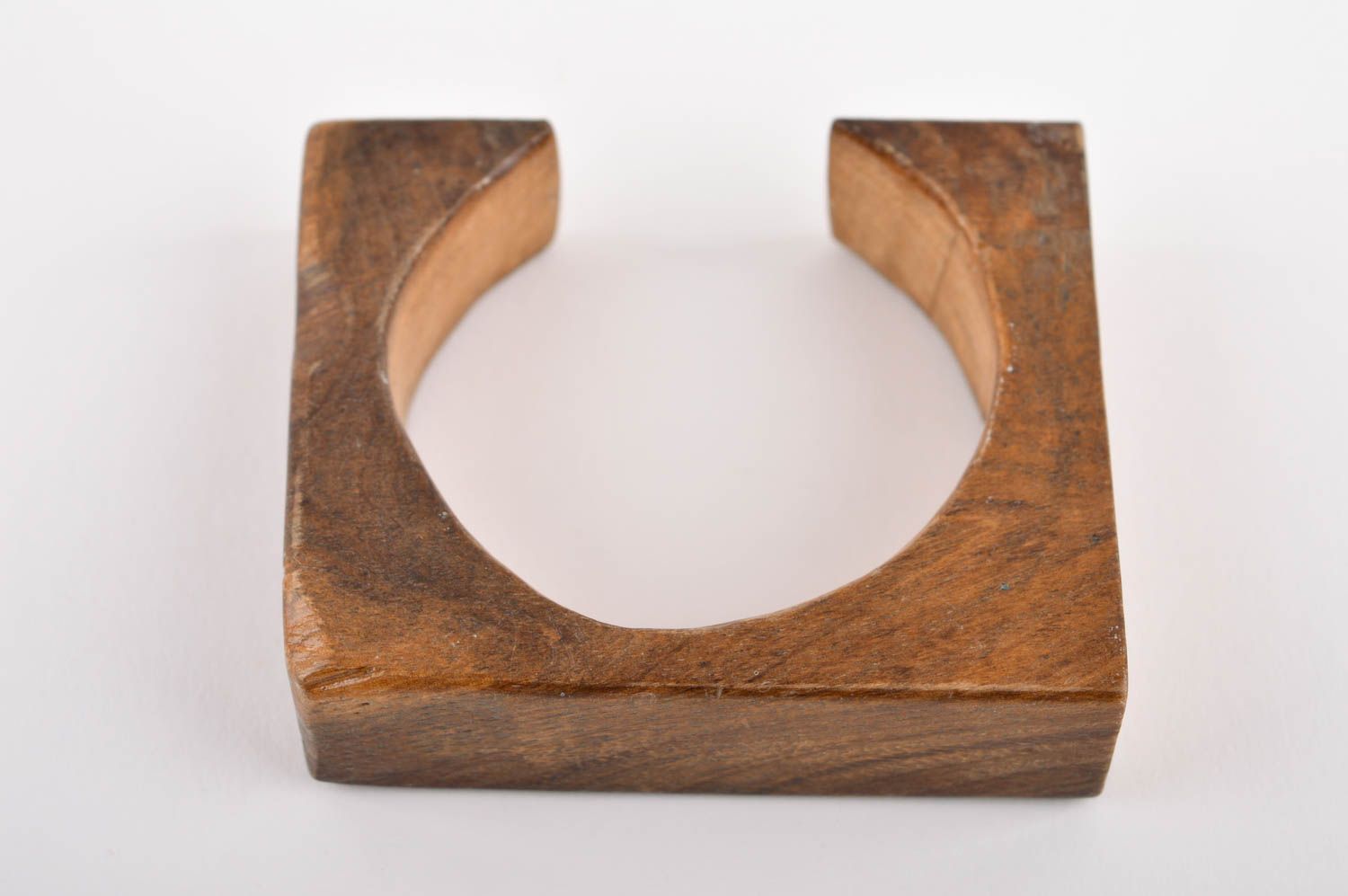 Bracciale di legno fatto a mano braccialetto chiaro da polso originale foto 2