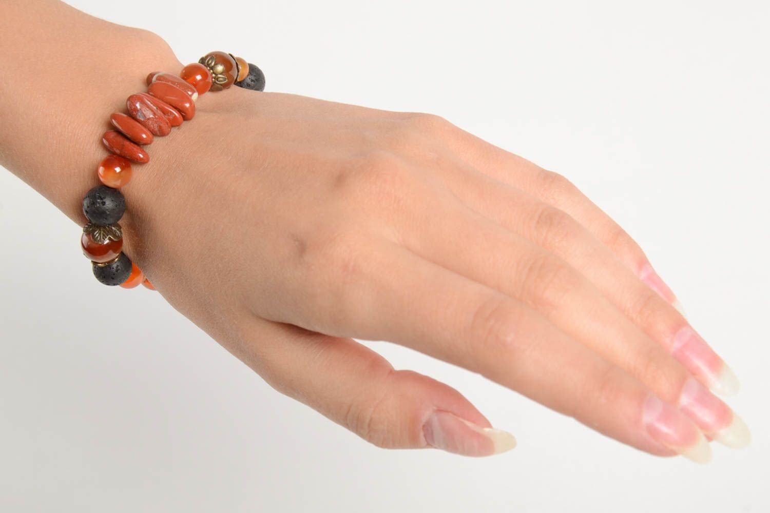 Armband mit Edelsteinen handmade hochwertiger Modeschmuck Jaspis Armband foto 2
