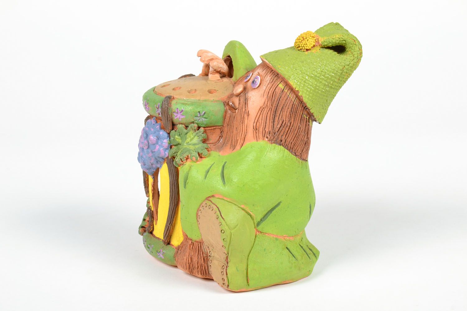 Bougeoir en céramique Gnome fait main  photo 4