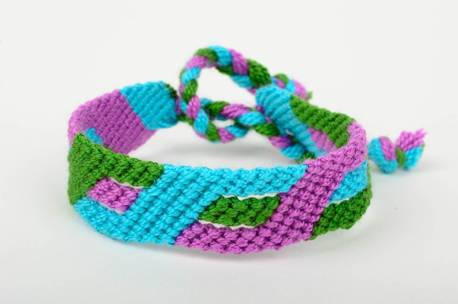 Handmade Damen Schmuck geflochtenes Armband bunt Geschenk für Mädchen effektvoll foto 4