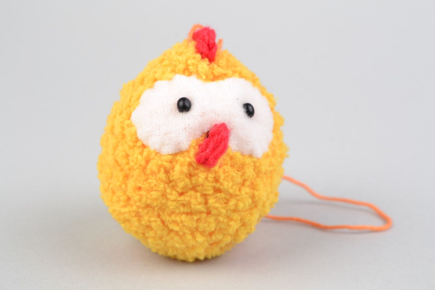 Handmade wall hanging soft toy chicken crocheted of microfibra Easter decoration photo 3