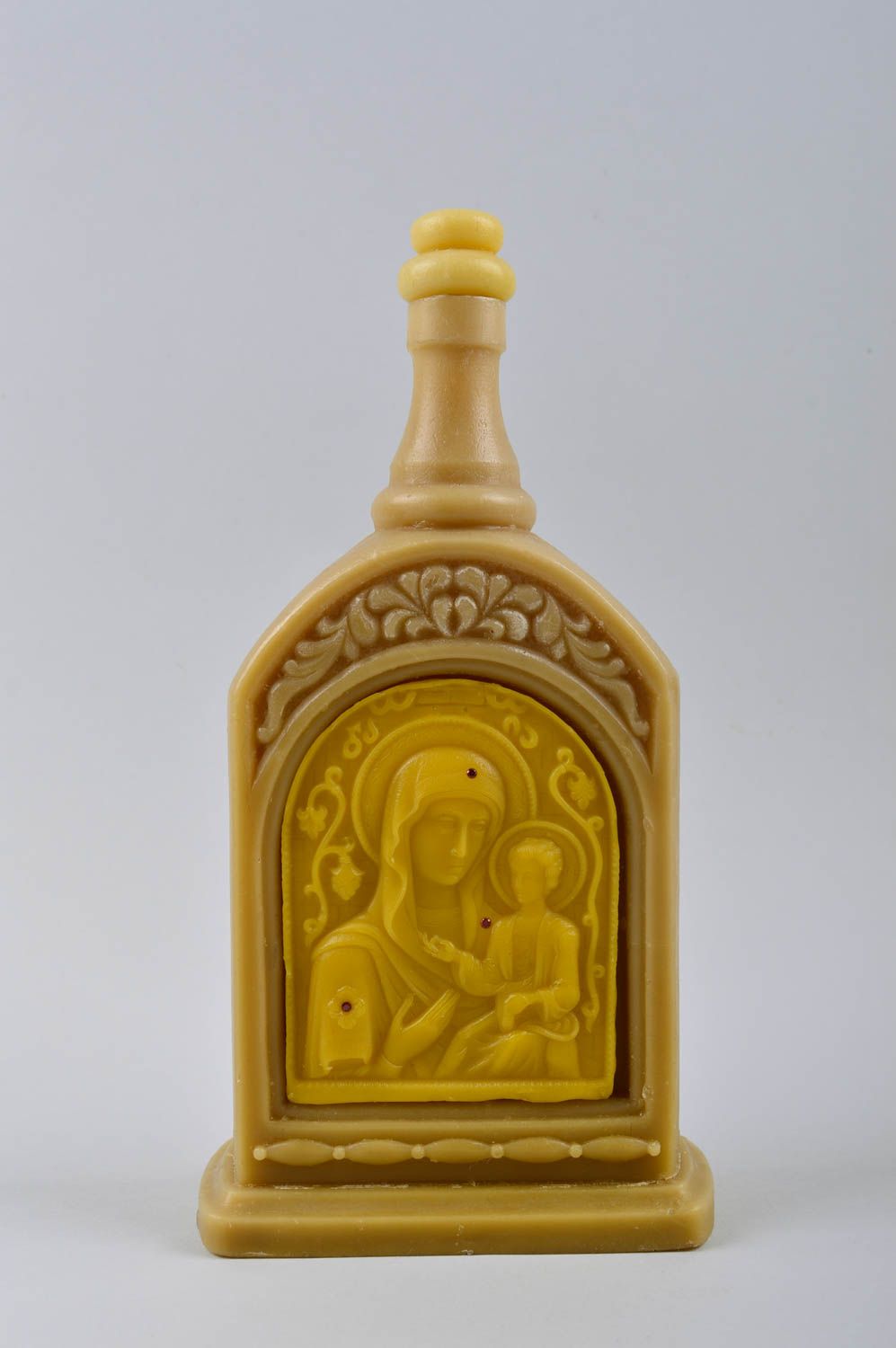 Bottle for holy water decorative bottle made of beeswax present for believer photo 2