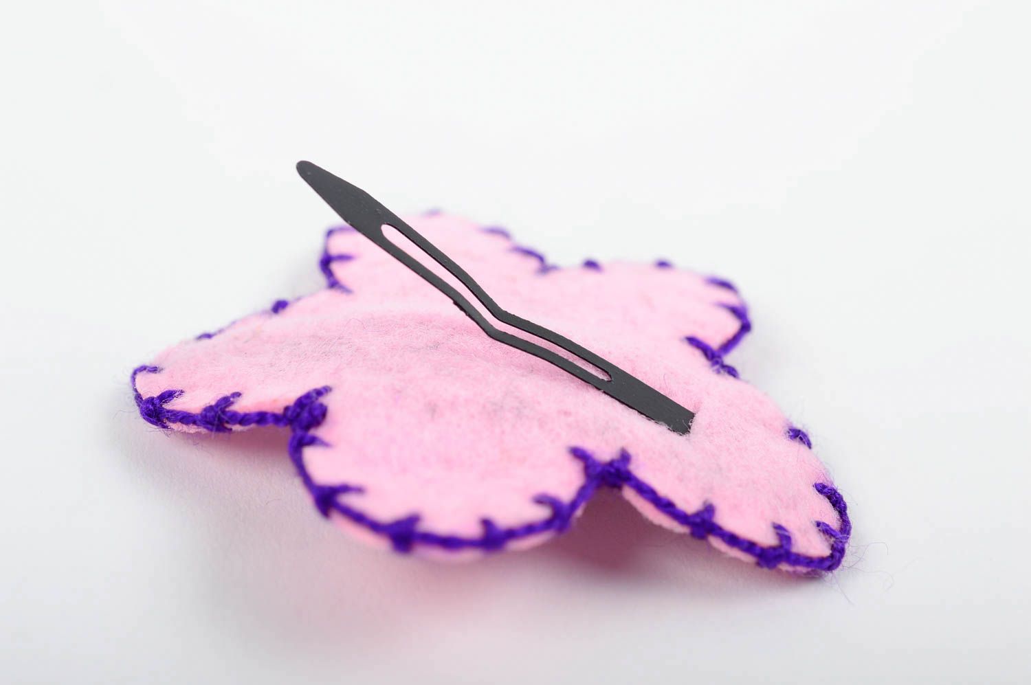 Handmade Haarspange Blume Haarschmuck für Mädchen Accessoire für Haare lila rosa foto 5