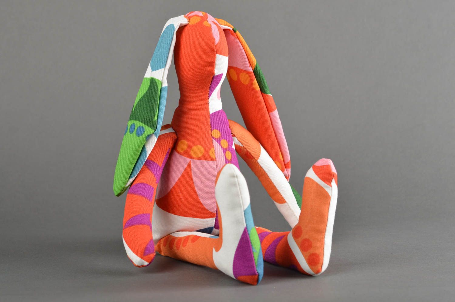 Игрушка заяц ручной работы из ткани авторская игрушка стильный подарок красивый фото 2