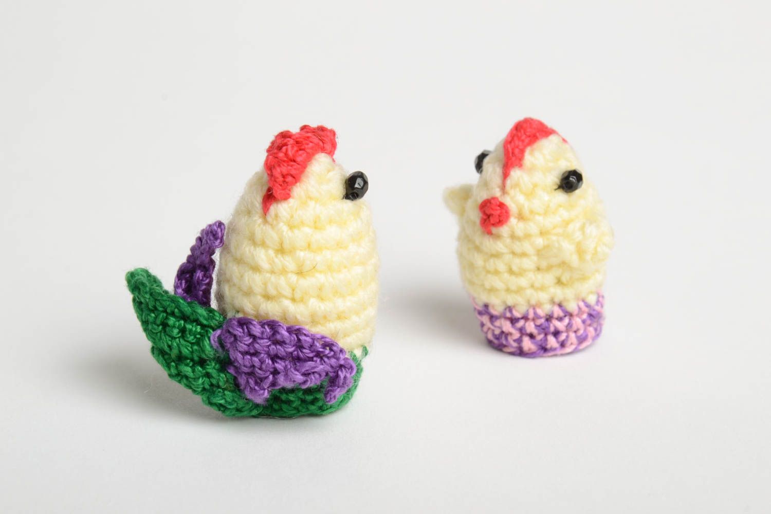 Crocheted toys soft toys chickens handmade children present cute toys photo 4