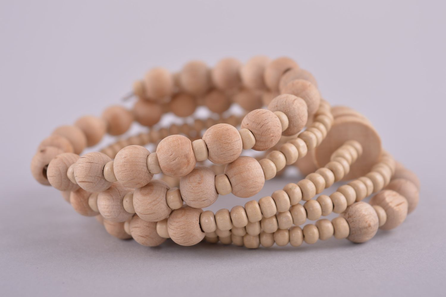 Handmade wooden cute bracelet unusual laconic bracelet jewelry in eco style photo 4