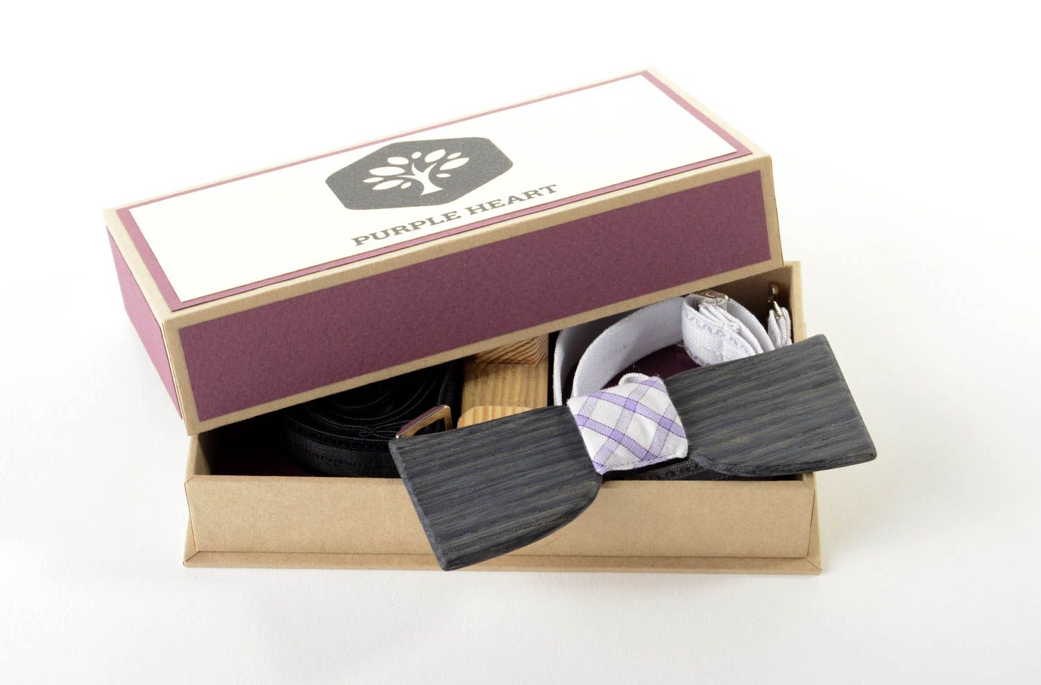 Wooden bow tie handmade modern bow tie wooden accessories present for men  photo 1