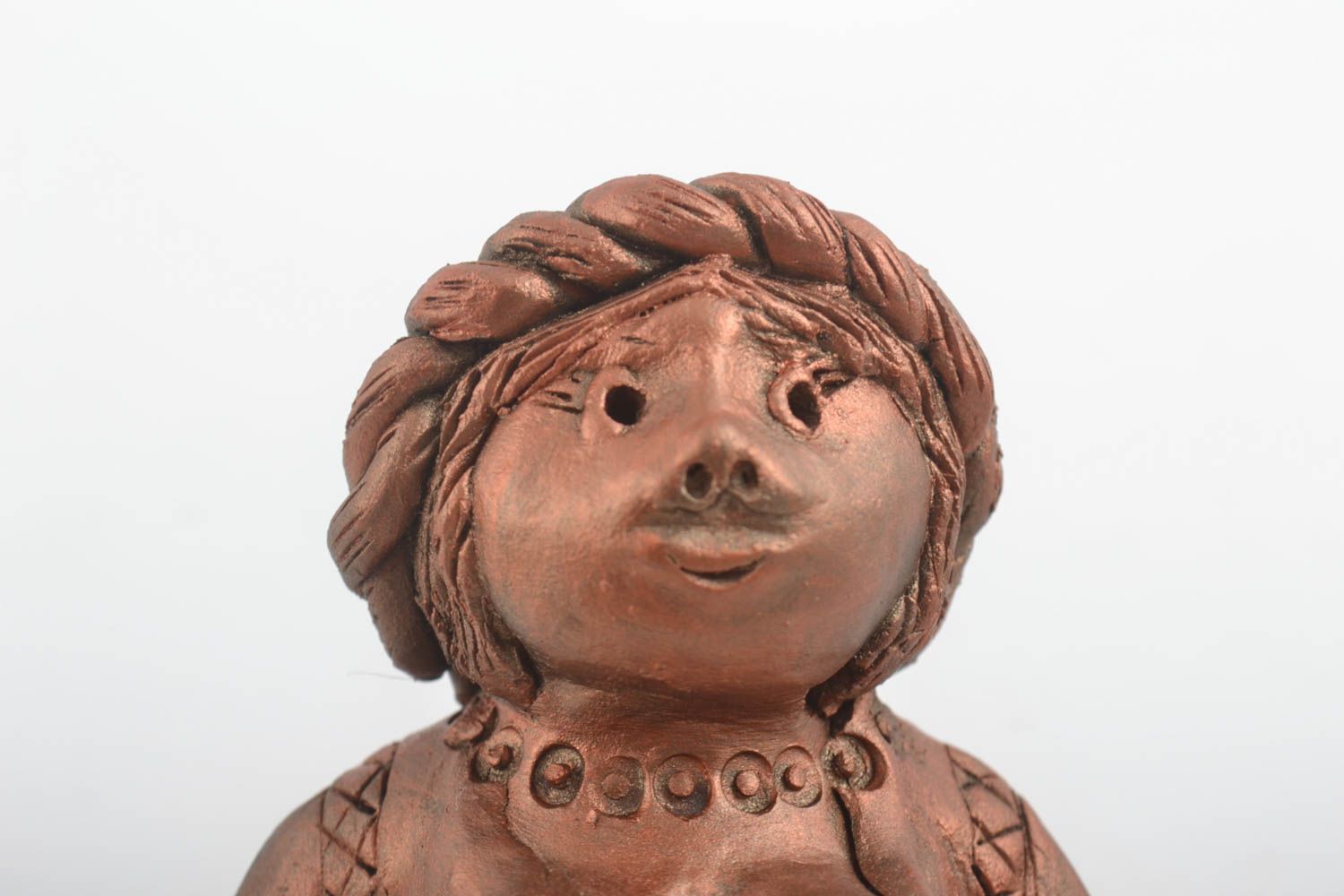 Handmade decorative clay figurine ceramic statuette sculpture art gift ideas photo 5