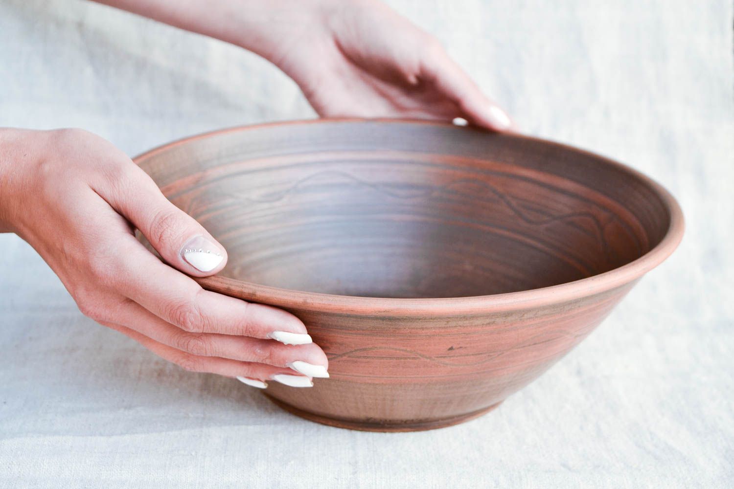 Handmade ceramic plate ceramic bowl large ceramic bowl serving plate eco gifts photo 2