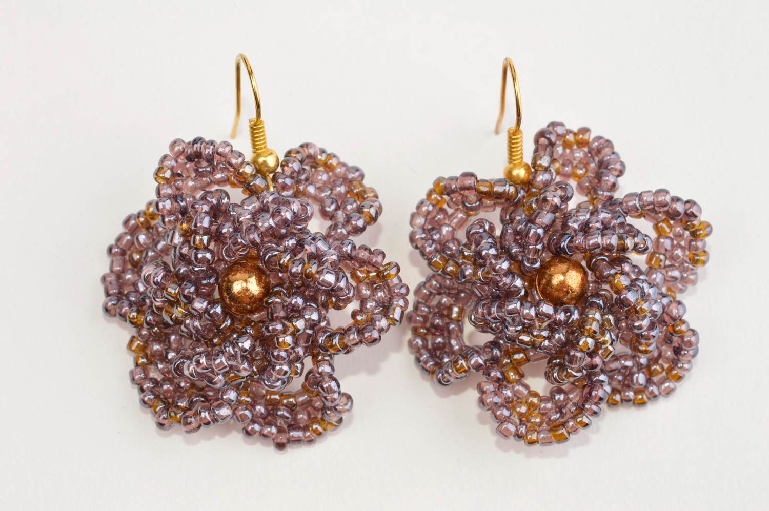 Handmade designer beaded earrings unusual stylish earrings elegant jewelry photo 2