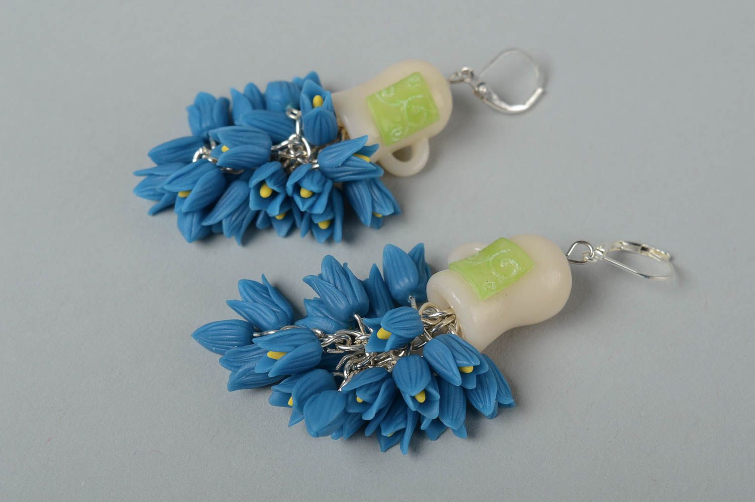 Handmade necklace plastic accessories long earrings polymer clay earrings photo 5