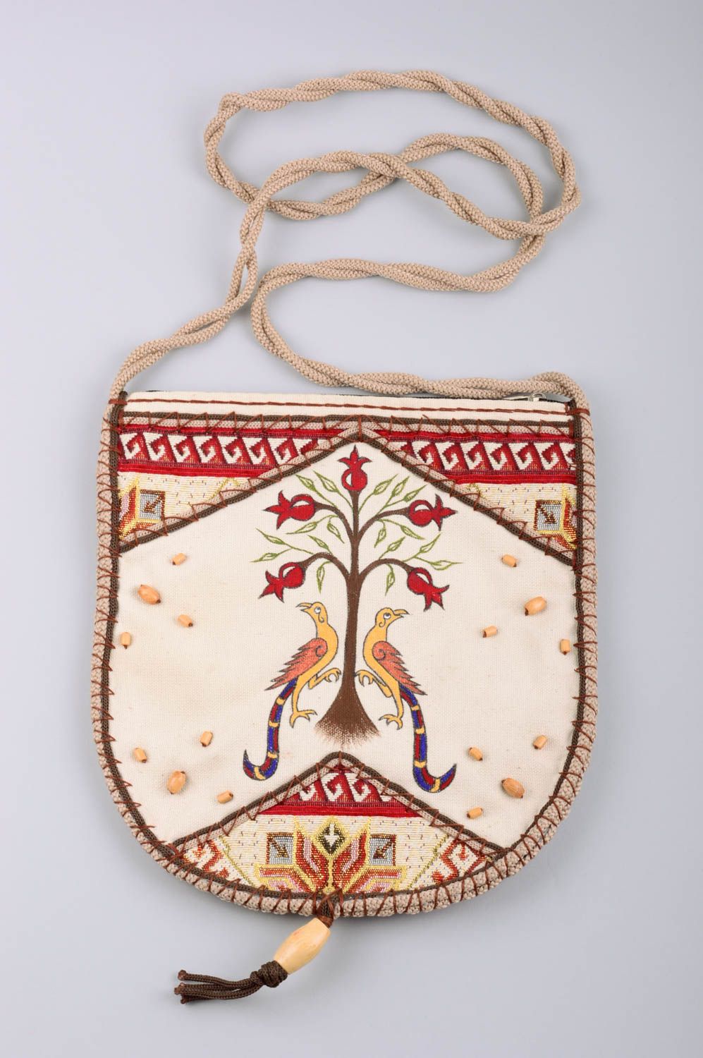 Bolso de tela artesanal accesorio de mujer regalo original pintado con bolsillos foto 1