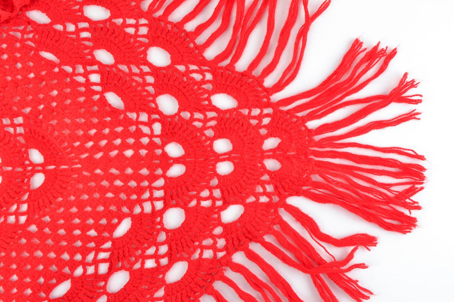 Schal Tuch handgemacht roter Schal aus Angora Damen Schal gehäkelt charmant groß foto 4