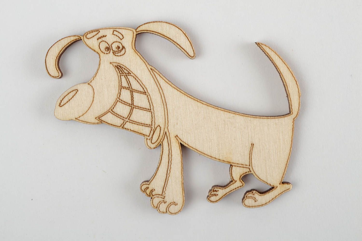 Hund Figur handmade Rohling zum Bemalen Figur aus Holz originell Deko Ideen foto 3