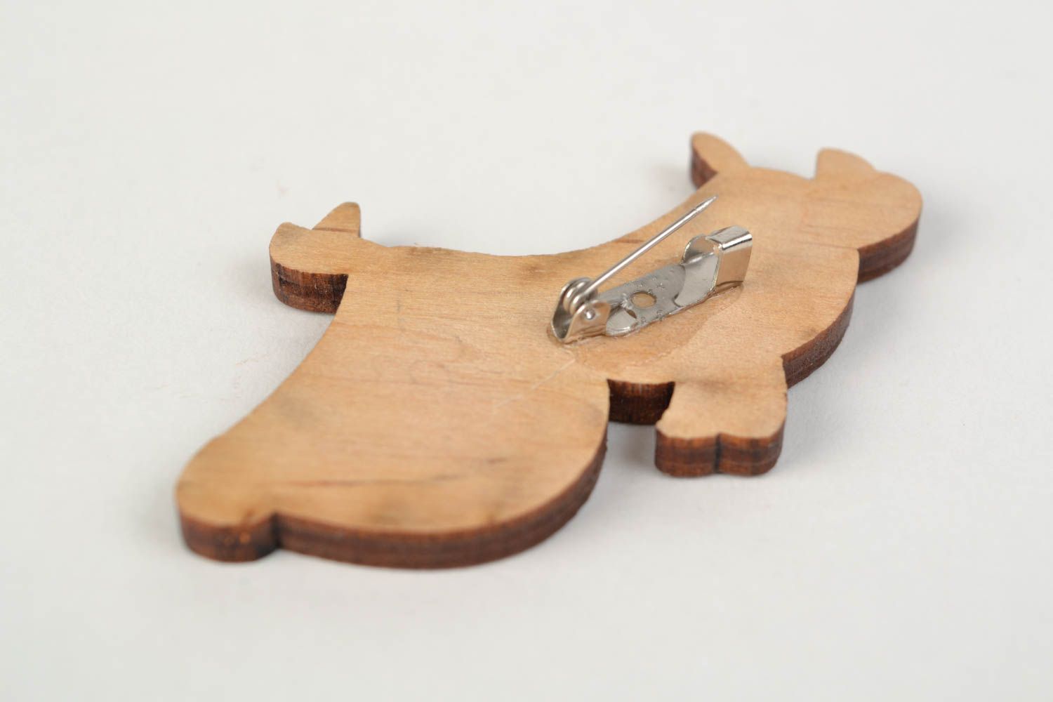 Handmade wooden brooch stylish brooch for kids small funny accessory gift photo 4