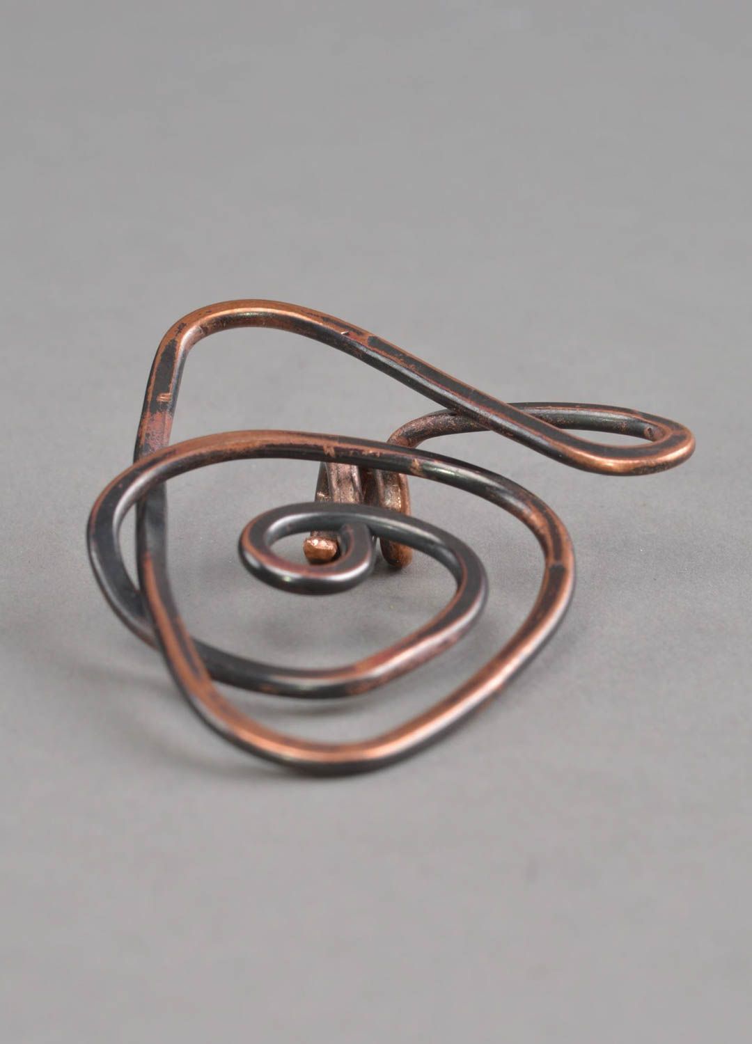 Copper unusual handmade pendant beautiful metal necklace unusual accessory photo 3