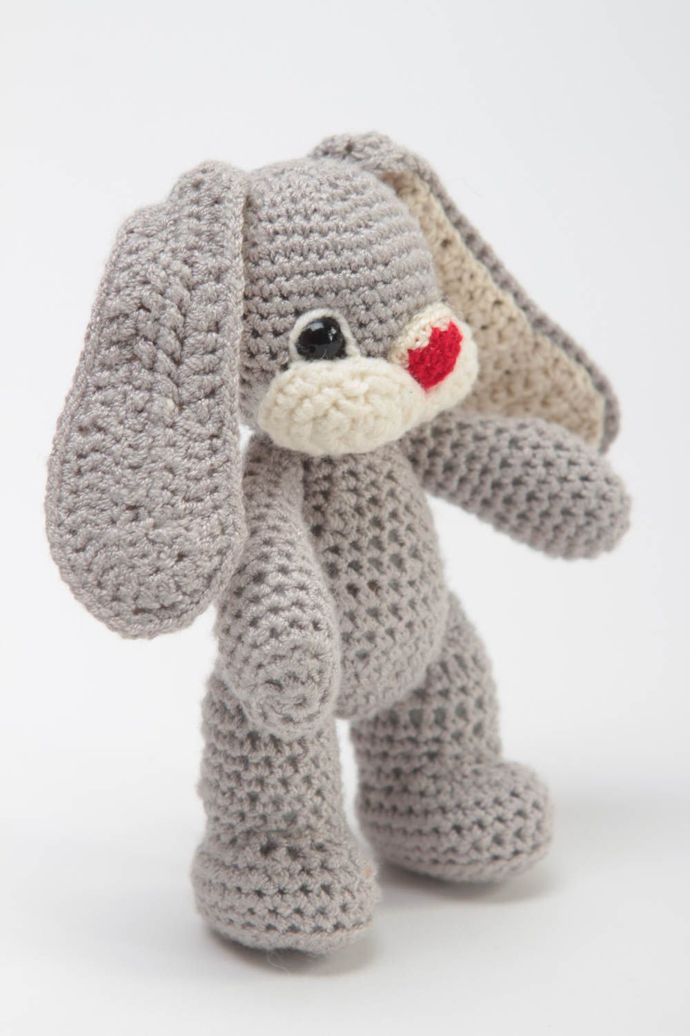 Unusual handmade soft toy crochet stuffed toy hare best toys for kids photo 2
